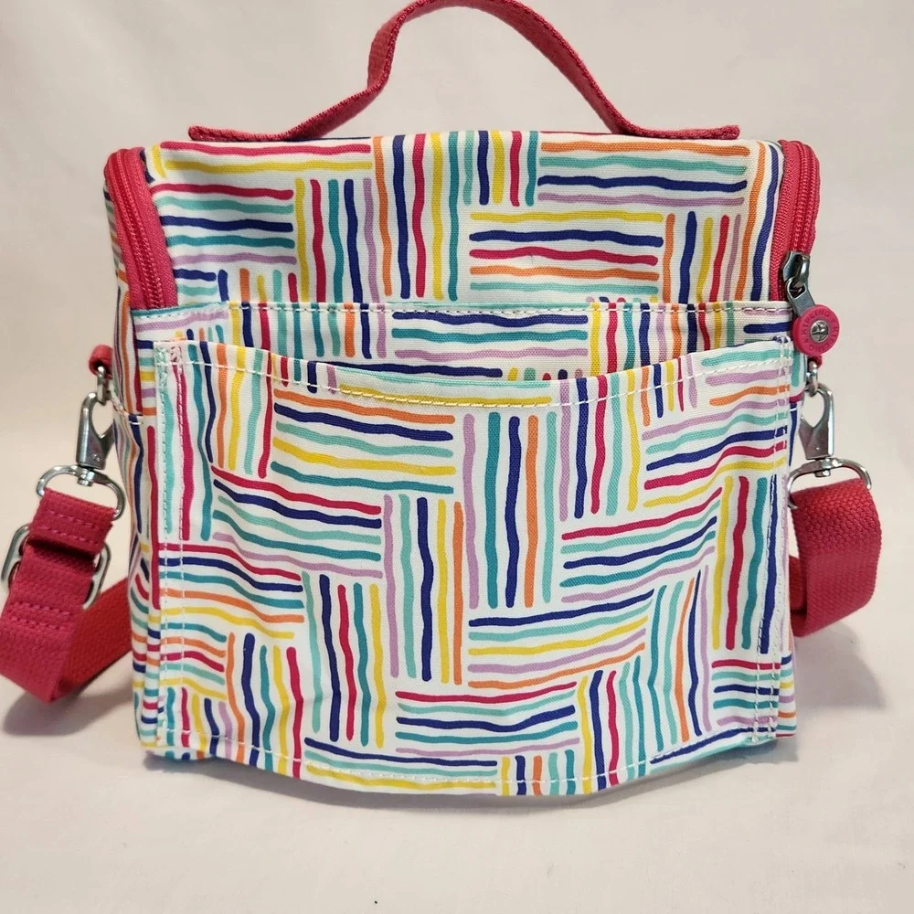 Kipling Kichirou Insulated‎ Crossbody With Handle Lunch Bag Multicolor Stripes